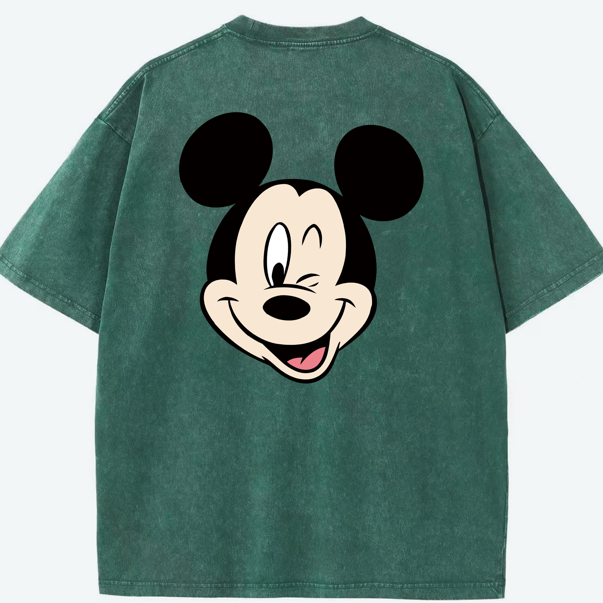 （画像用） ミッキーマウス Mickey Mouse 綿100% ヴィンテージ風 半袖Tシャツ（背面プリント）